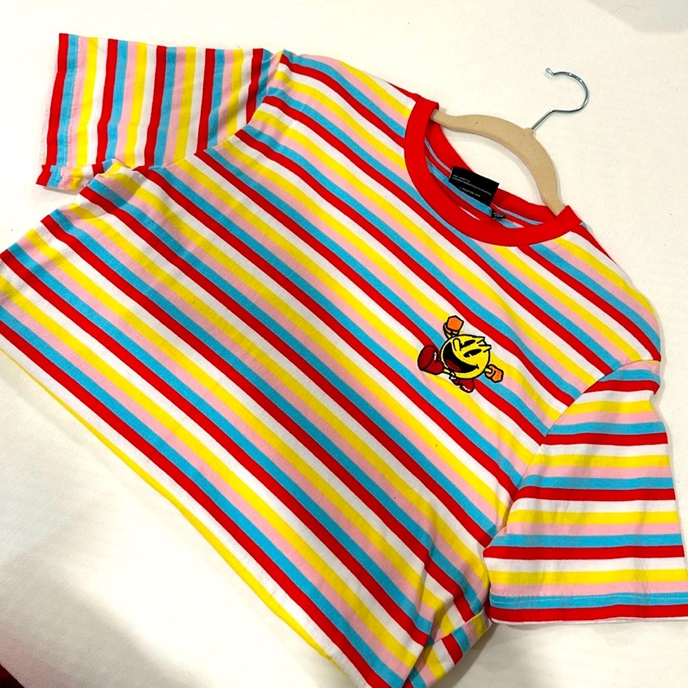 Officially licensed Bandai Namco Pac-Man Striped T-shirt